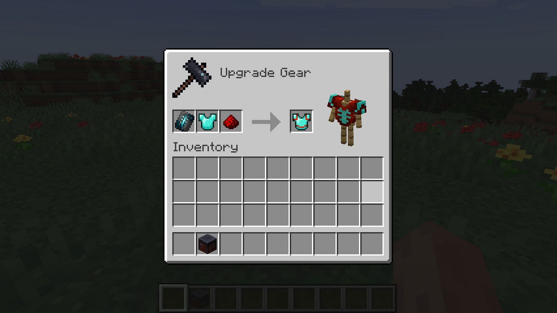 Players can apply the armor trims they find via the smithing table (Image via Mojang)