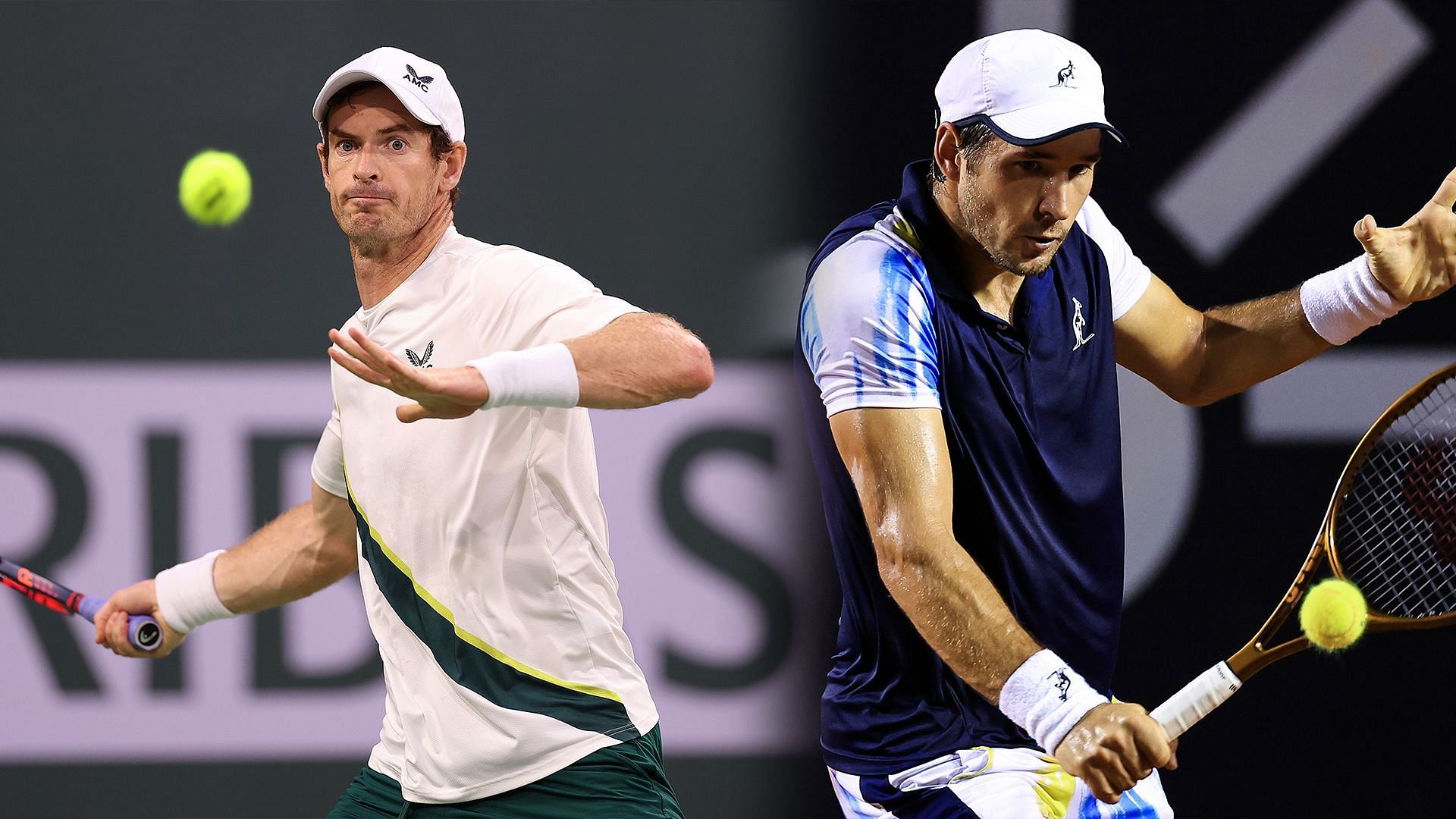 Murray (left) takes on Lajovic in his Miami opener.