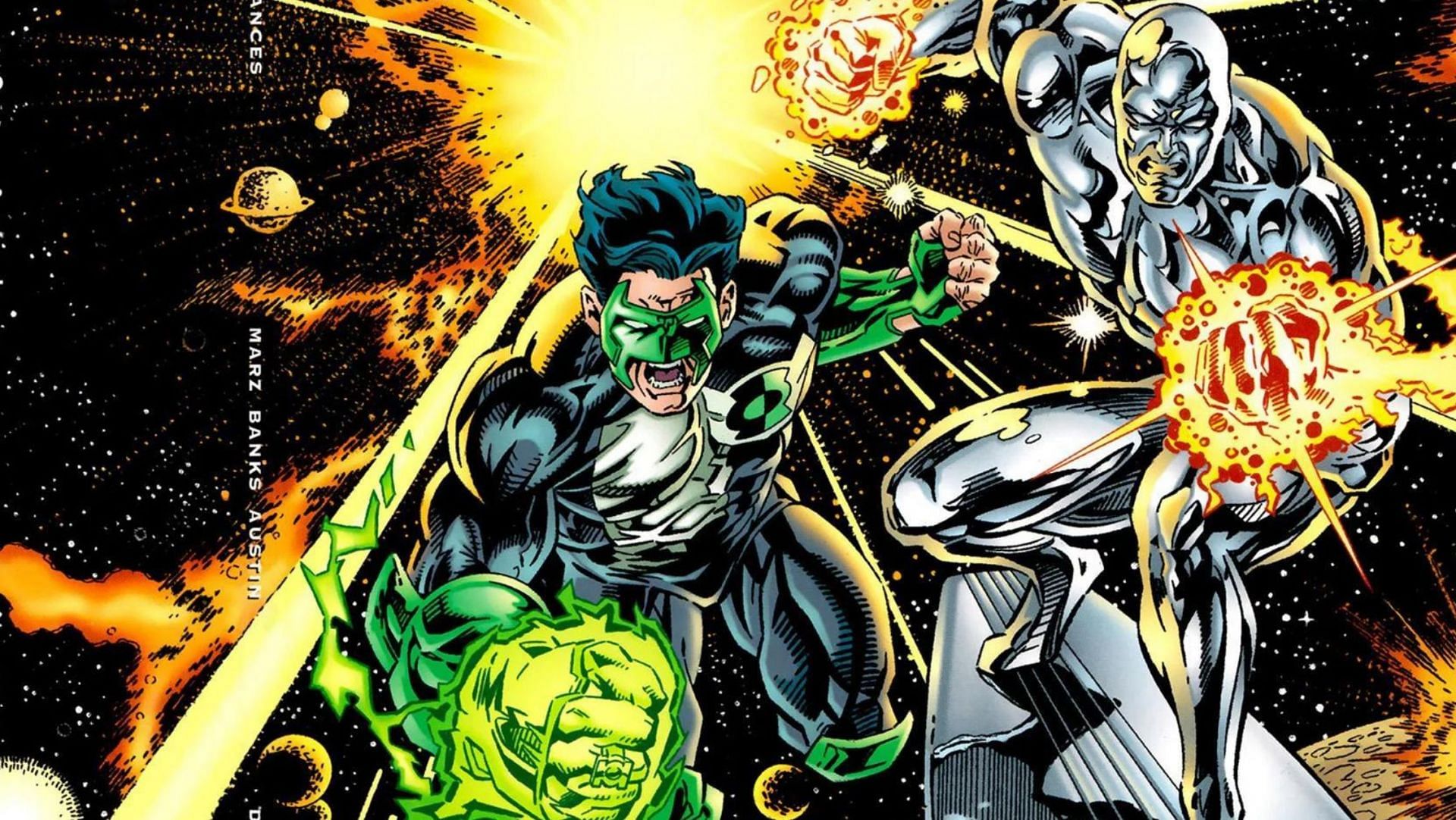 Green Lantern/Silver Surfer: The Power Cosmic Collides! (Image via DC and Marvel Comics)