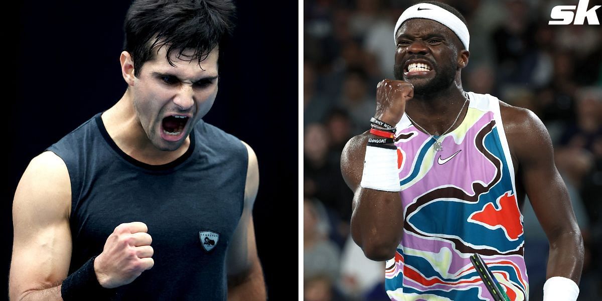 Tiafoe (right) takes on Giron on Thursday.