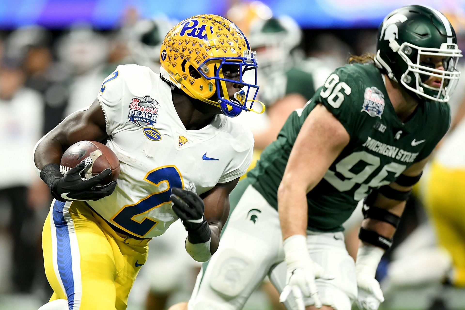 Israel Abanikanda - Chick-fil-A Peach Bowl - Pittsburgh v Michigan State