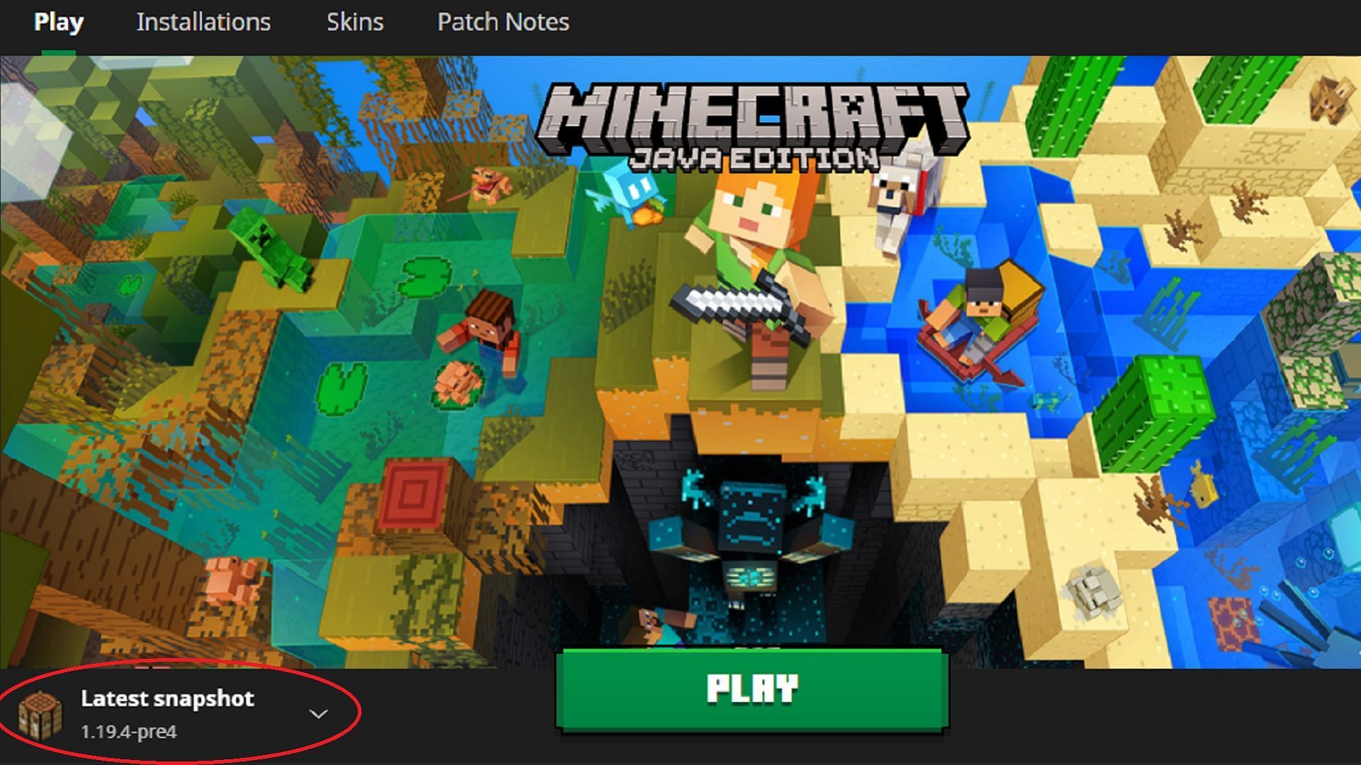 PC players can access Minecraft Java&#039;s latest snapshot in just a few clicks via the game launcher (Image via Mojang)