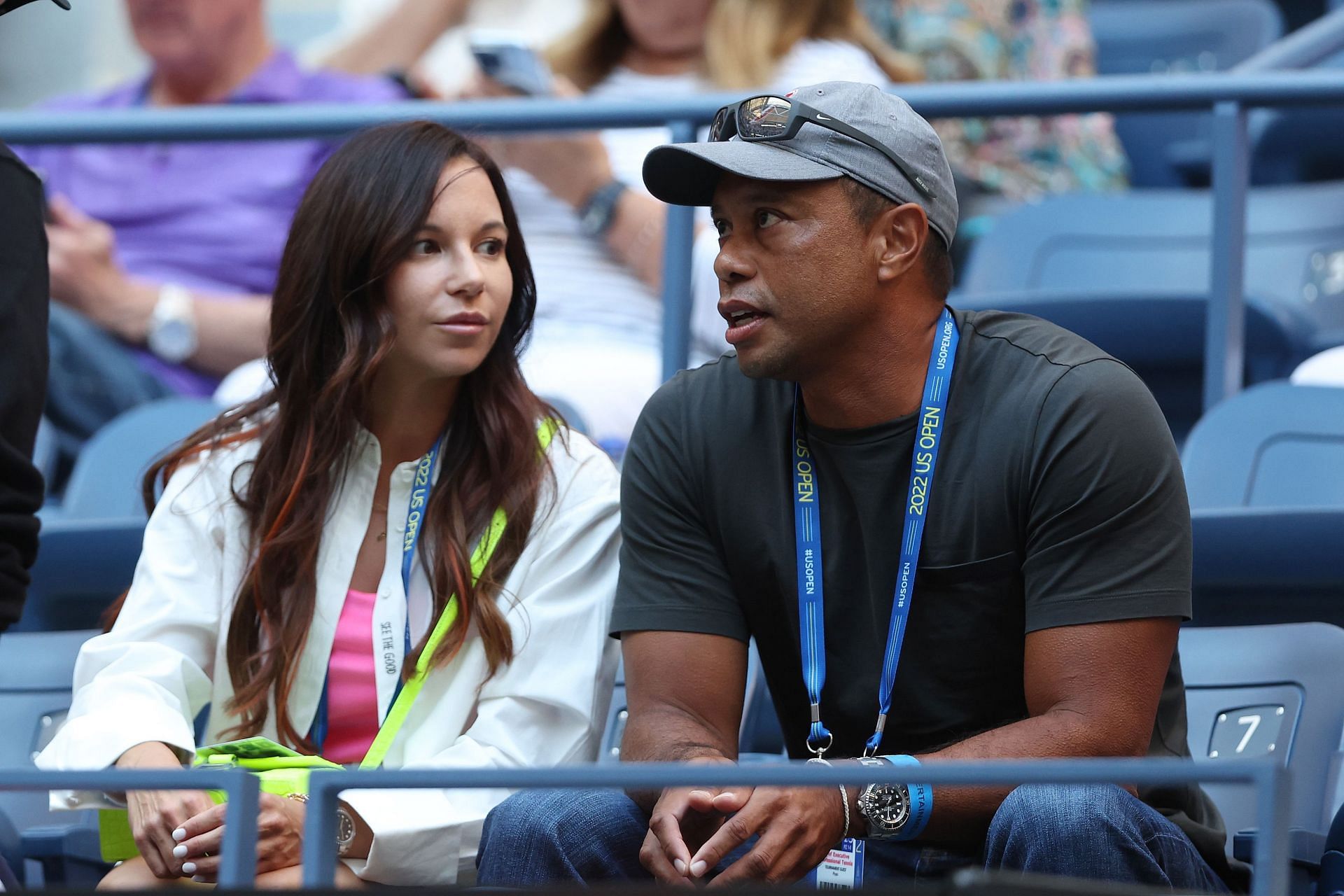 Tiger Woods and Erica Herman during the 2022 US Open