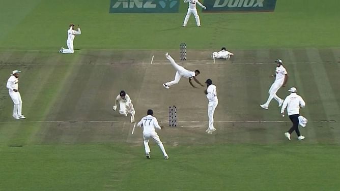 [Watch] Unbelievable scenes as Kane Williamson's last-gasp dive helps New Zealand beat Sri Lanka on last ball of the Test