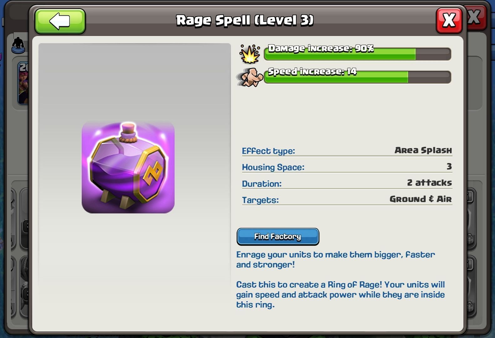 Rage Spell in Clan Capital (Image via Clash of Clans)