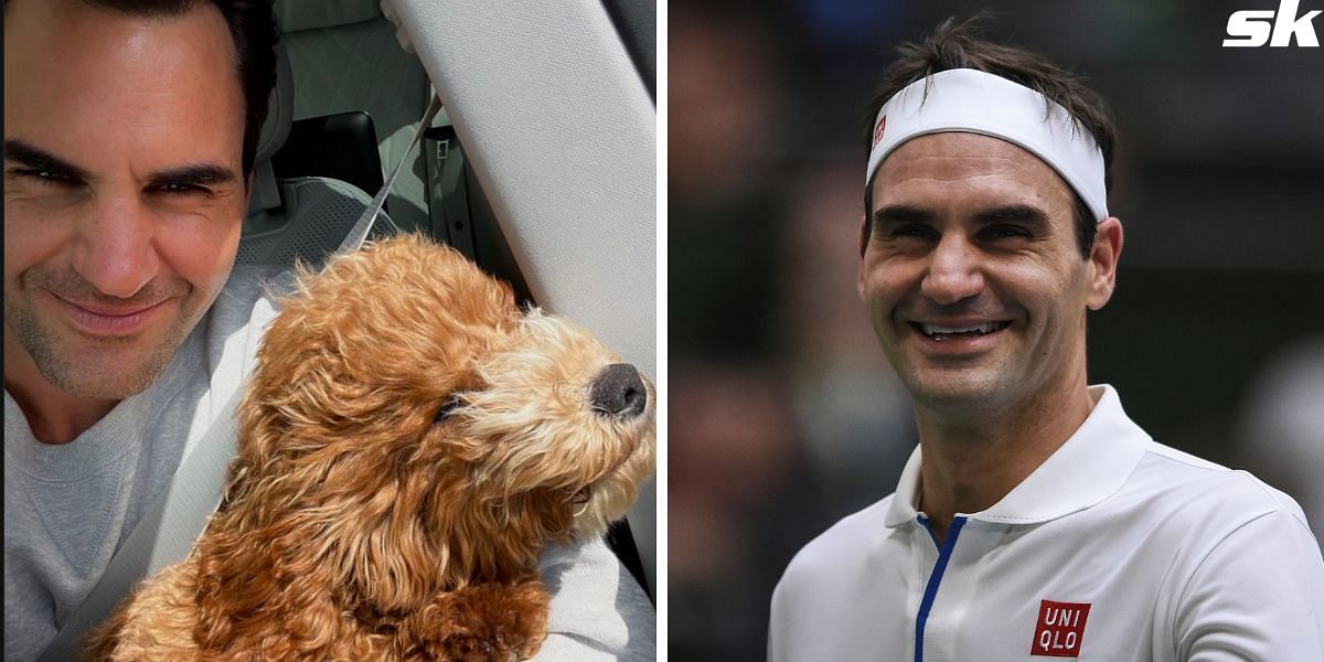 Roger Federer, pictured with his dog Willow