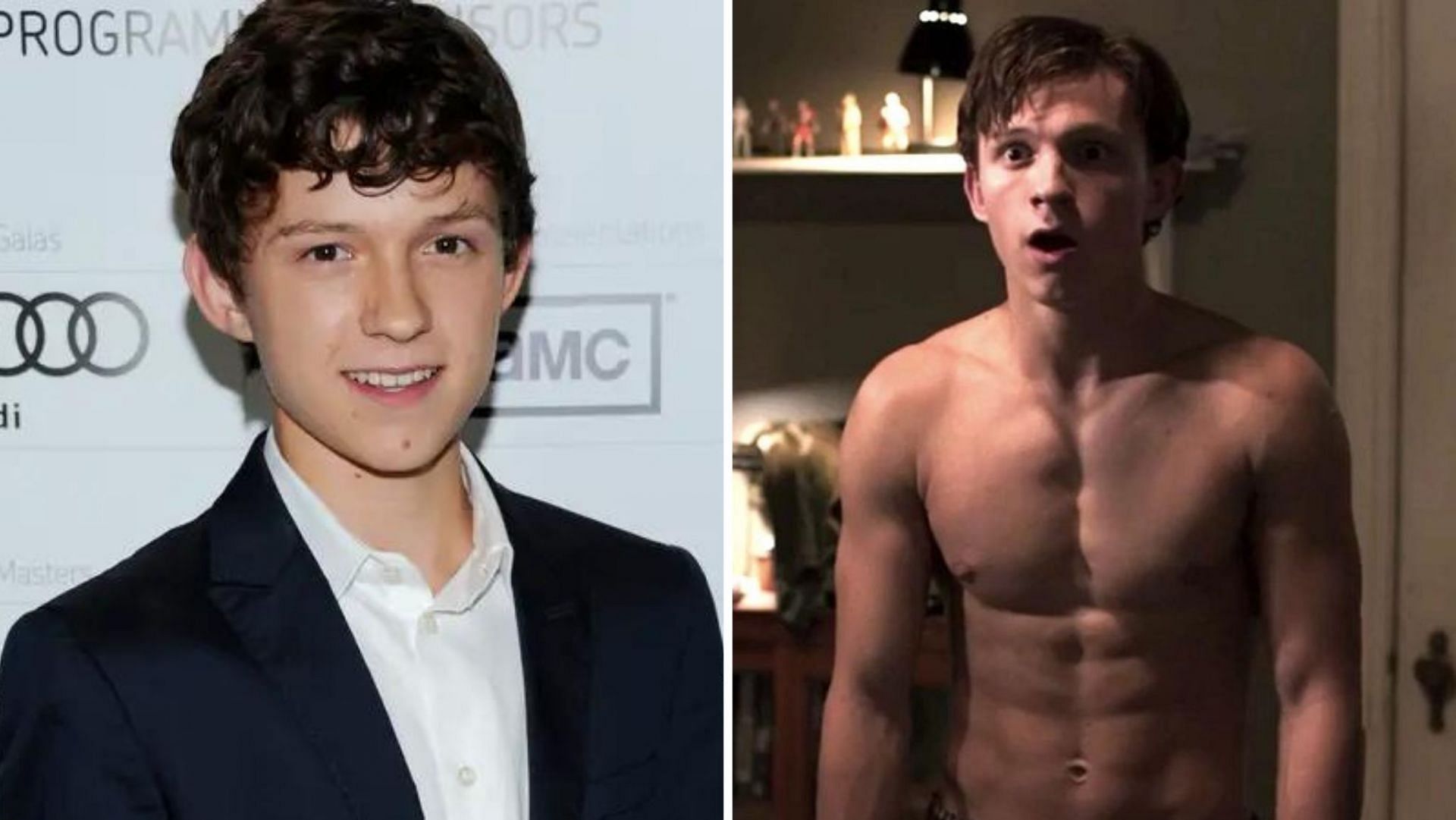 Tom Holland&#039;s transformation for his role as Peter Parker/Spider-Man in the Spider-Man franchise (Image via Sportskeeda)