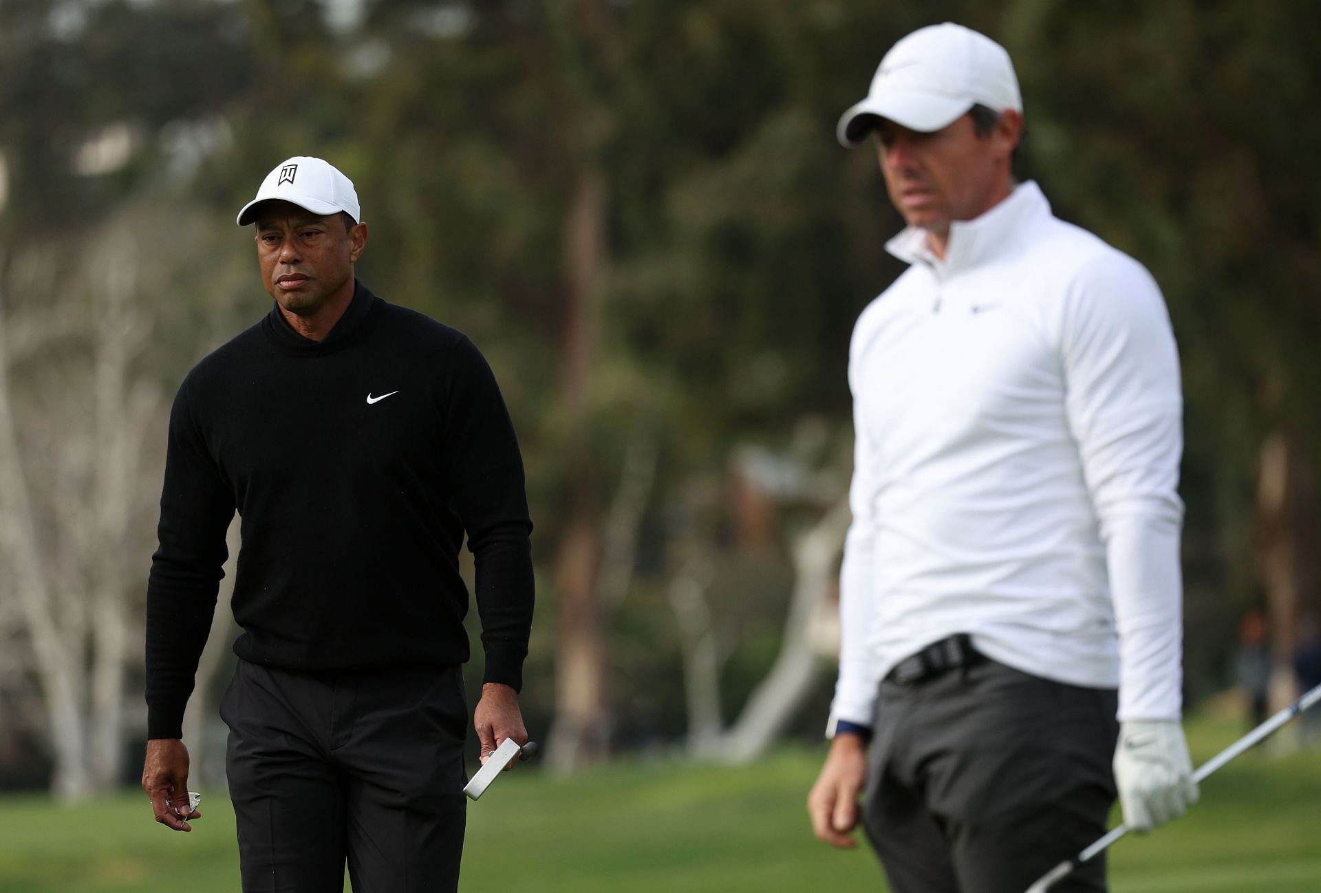 Tiger Woods and Rory McIlroy at the Genesis Invitational