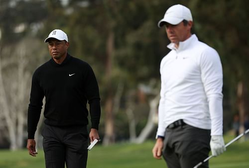 Tiger Woods and Rory McIlroy at the Genesis Invitational