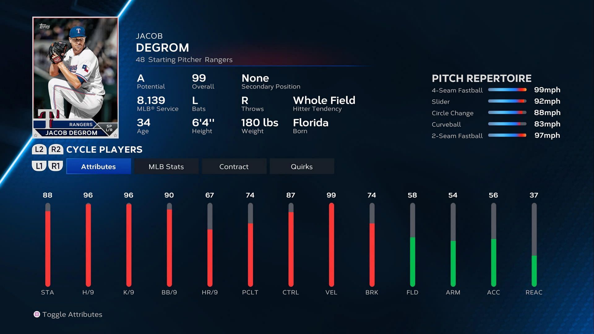 Jacob deGrom in MLB The Show 23 (Image via SIE)