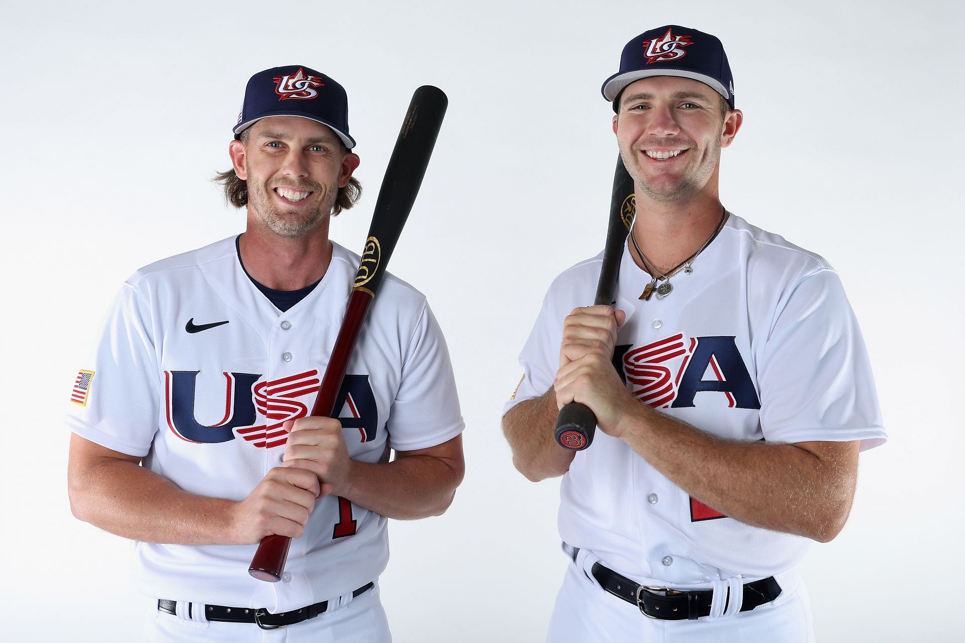 Jeff McNeil, left, and Pete Alonso of Team USA