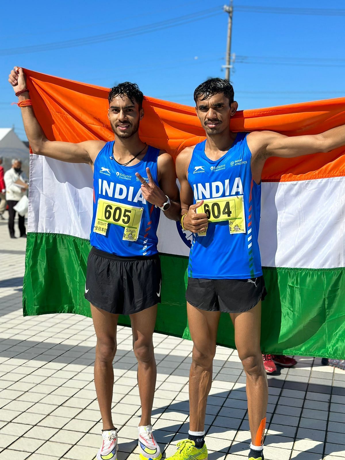 Paramjeet Singh (left) and Vikash Singh competed at the Asian Race Walking Championships in Japan on Sunday. Photo credit AFI