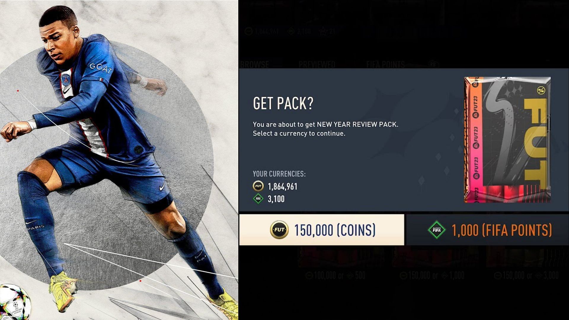 FIFA 23 players will have to spend plenty of coins if they need to open the Premium New Year Review Pack (Images via EA Sports)