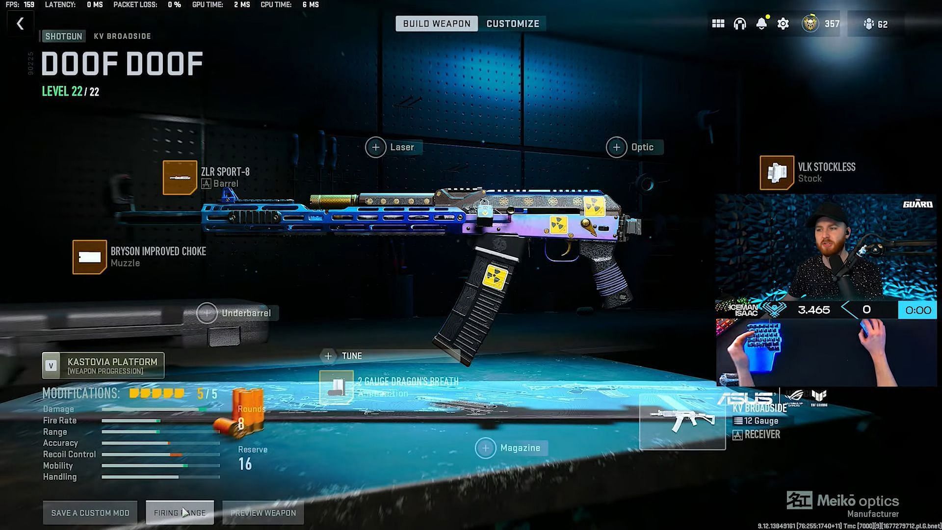 KV Broadside Dragon&#039;s Breath loadout in Warzone 2 Season 2 (Image via Activision and YouTube/IceManIssac)