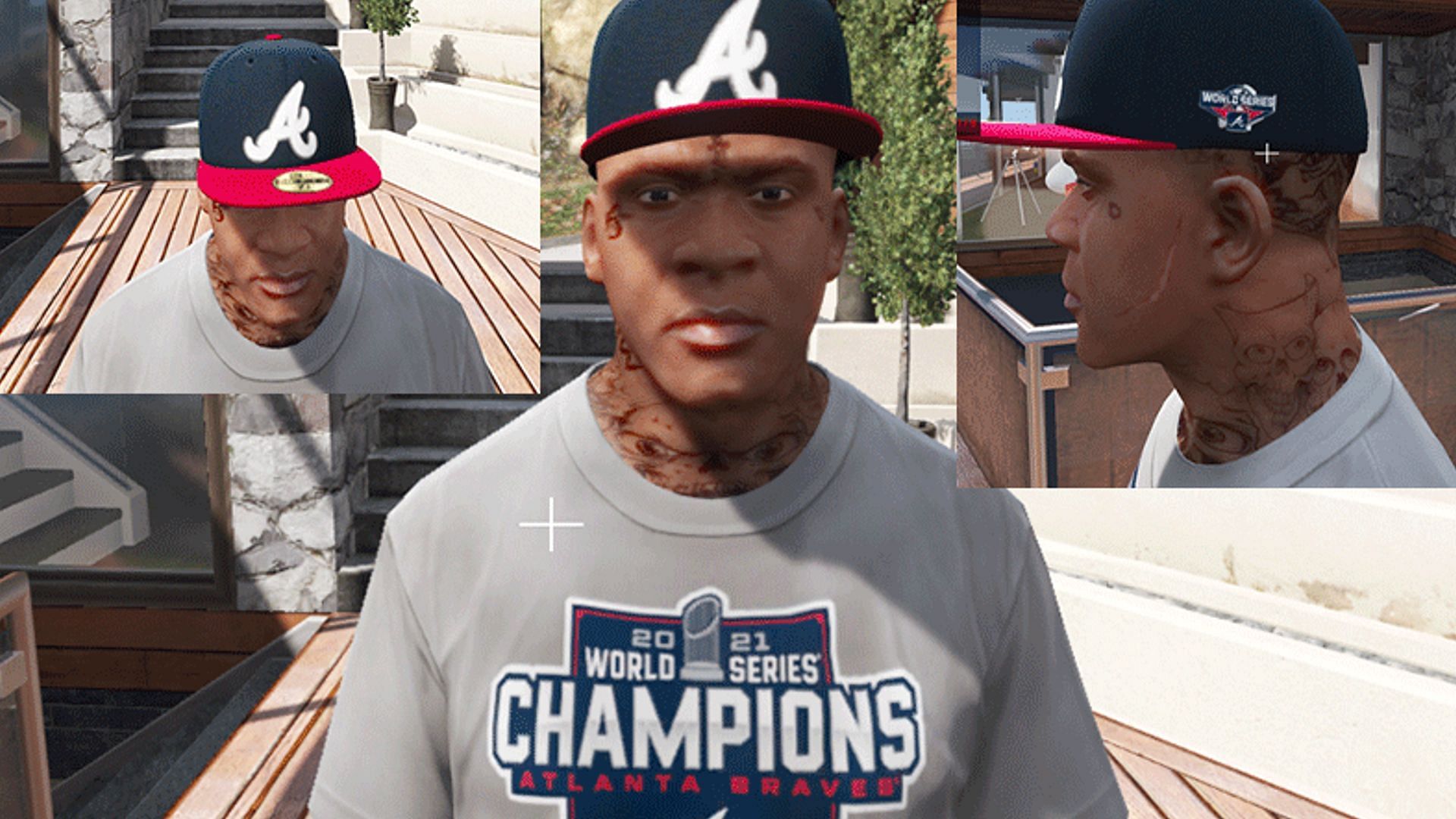 2021 Atlanta Braves World Series Shirt and Hat Texture 