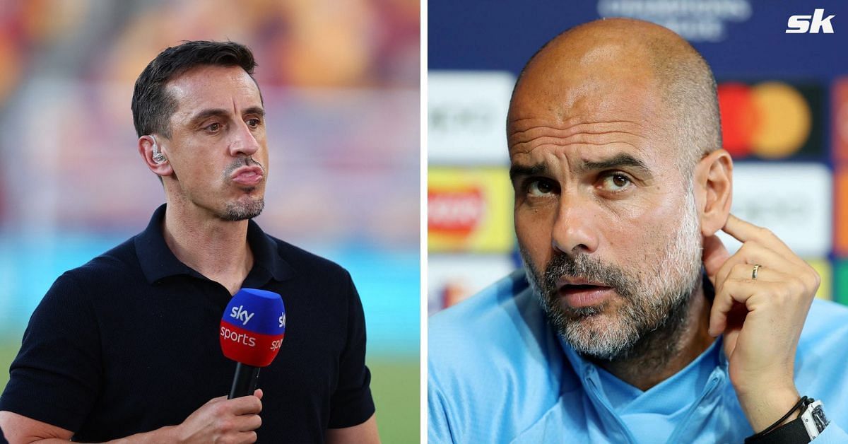 Gary Neville pointed out Manchester City manager Pep Guardiola