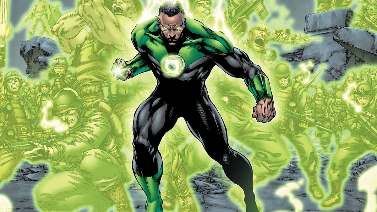 John Stewart, the Green Lantern of Earth, wields the power of his ring to defend the galaxy and uphold justice (Image via DC Comics)