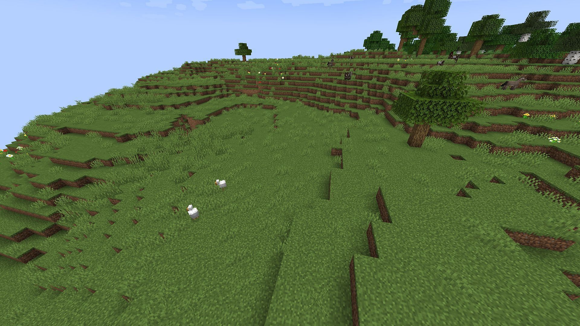 Plains biome is the best for new Minecraft players as it has open and flat terrain (Image via Mojang)