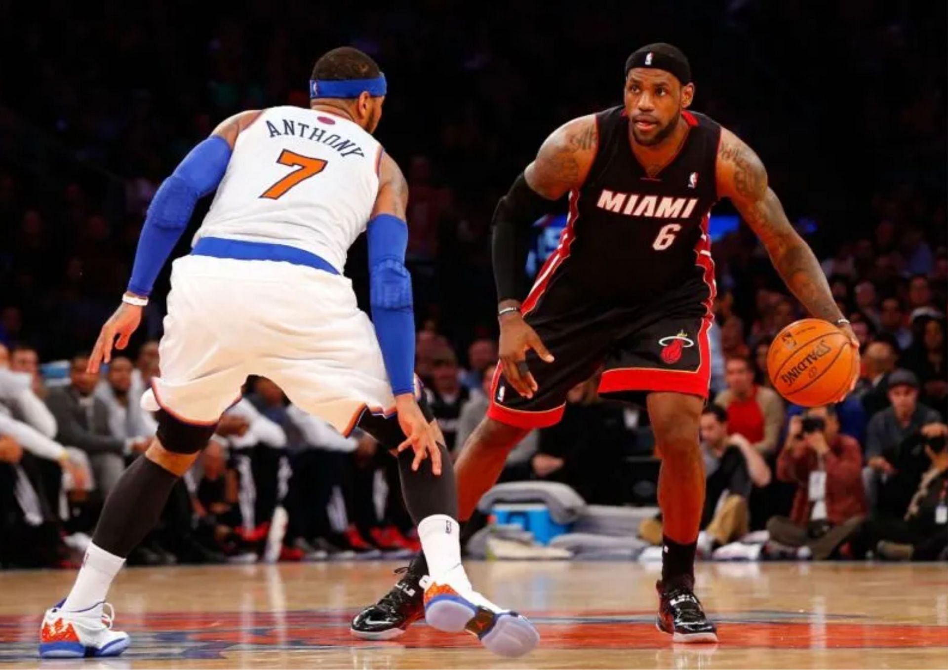 LeBron James and Carmelo Anthony went toe-to-toe in the first round of the 2012 NBA playoffs.