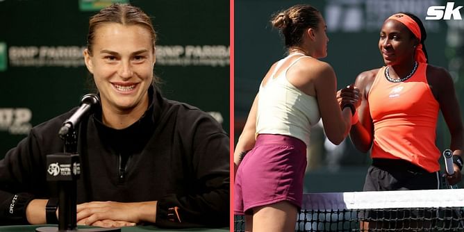 "I knew you guys wanted to send me home" - Aryna Sabalenka jokes with Indian Wells crowd following QF win over Coco Gauff