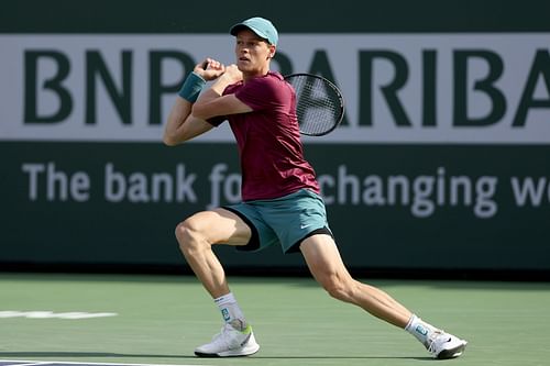 Sinner at the 2023 BNP Paribas Open.