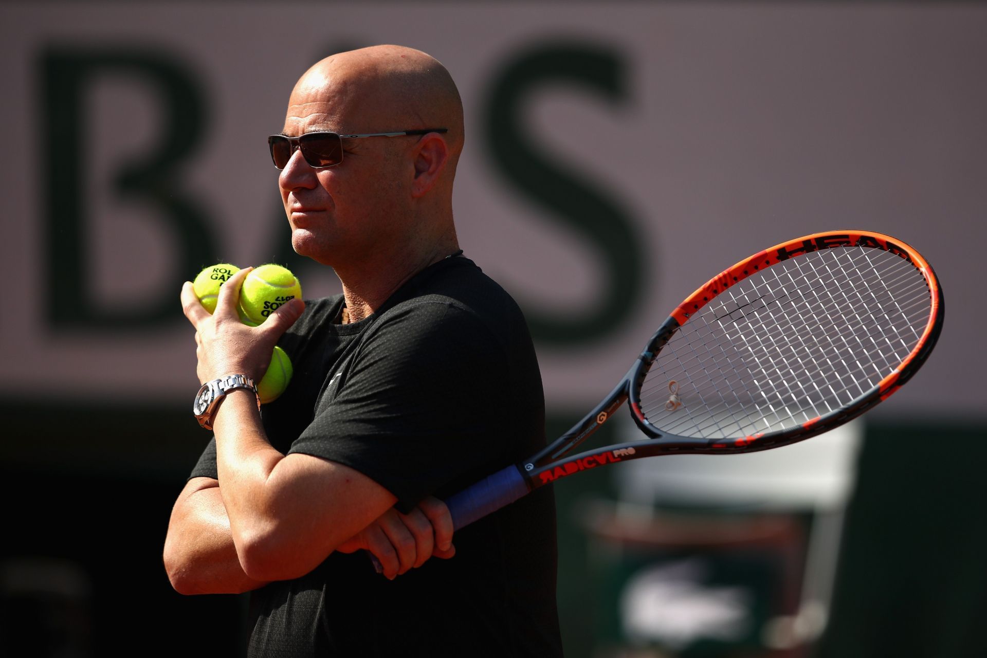 Andre Agassi during the 2017 French Open.