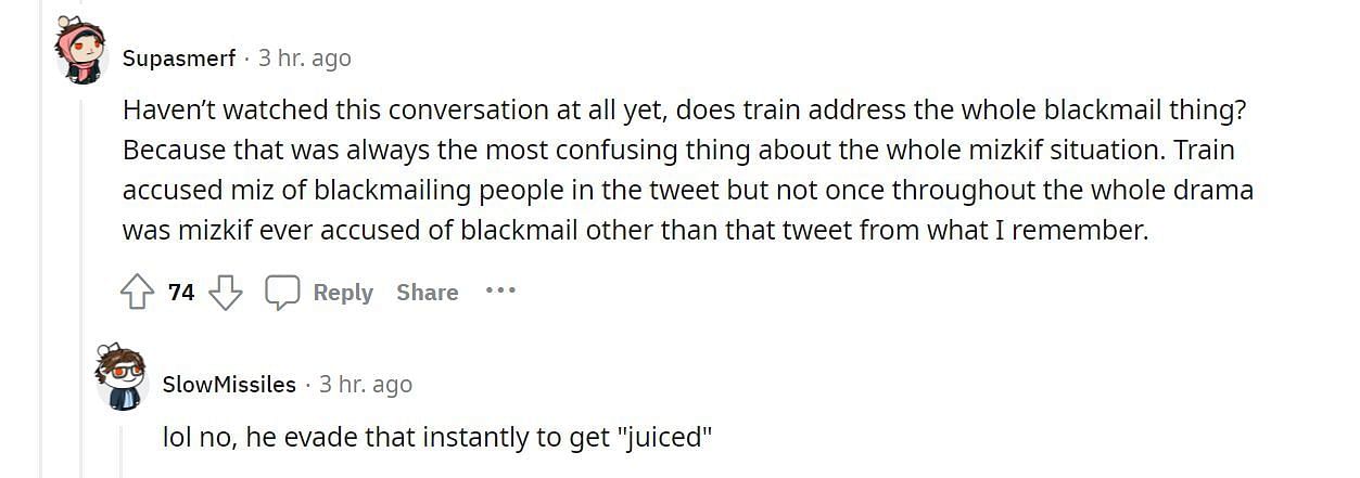 Reddit user critical over TrainwrecksTV&#039;s lack of clarity (Image via r/LivestreamFail)