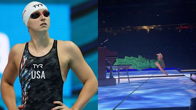 "10/10 dive" - Katie Ledecky says Taylor Swift is 'definitely a distance swimmer'