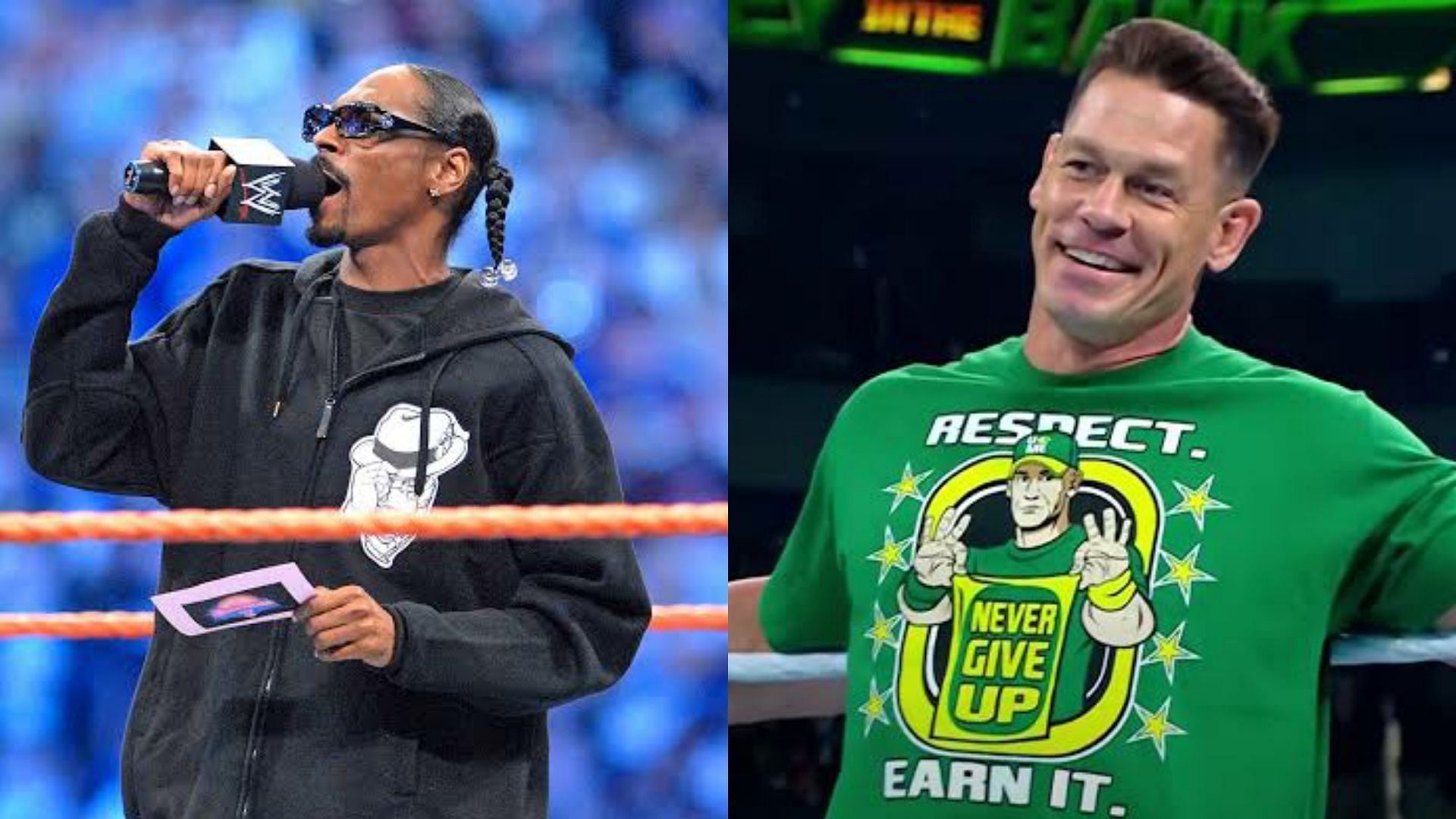 Snoop Dogg (left); John Cena (right)