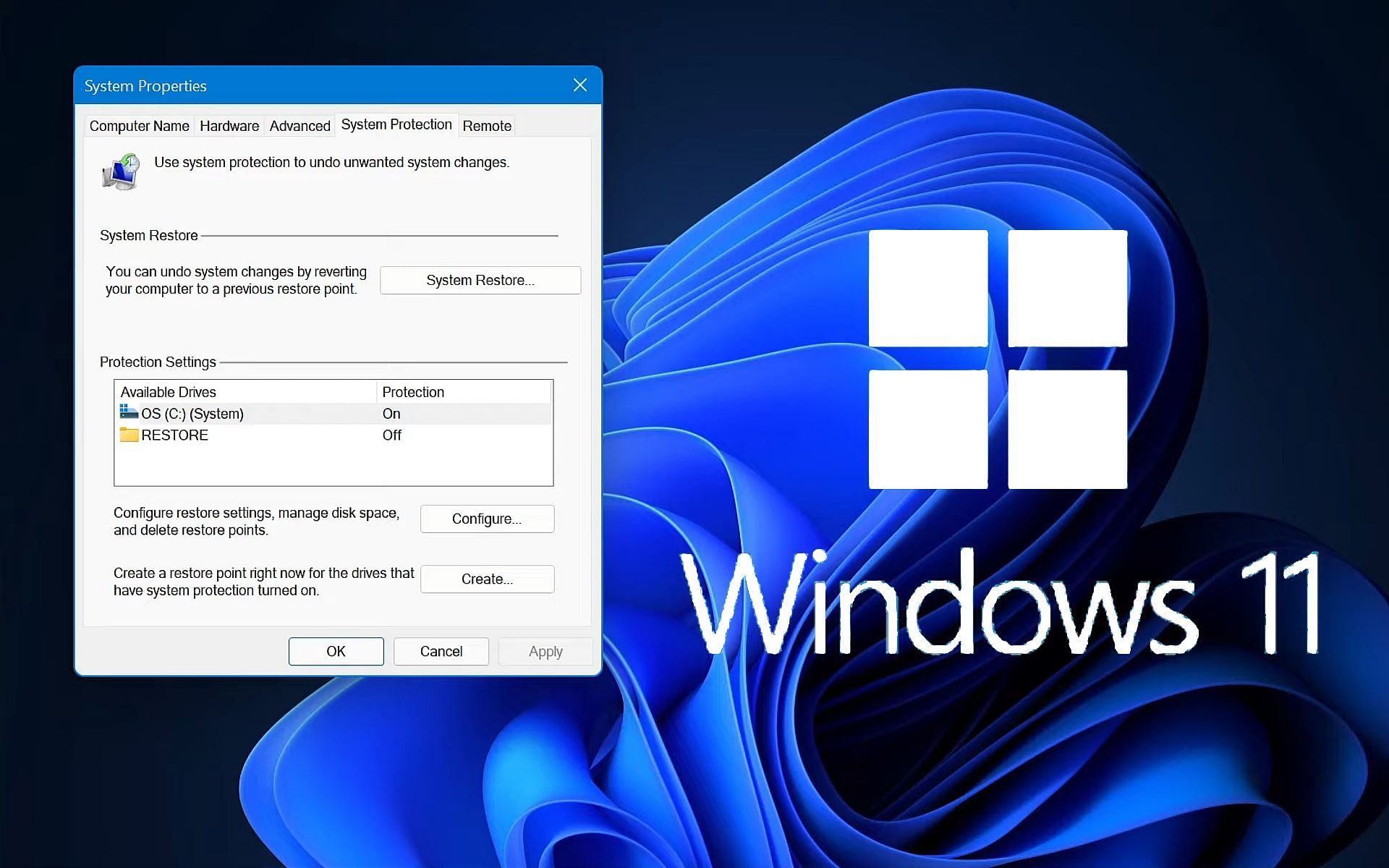 Windows system restore point and recovery (Image via Sportskeeda)