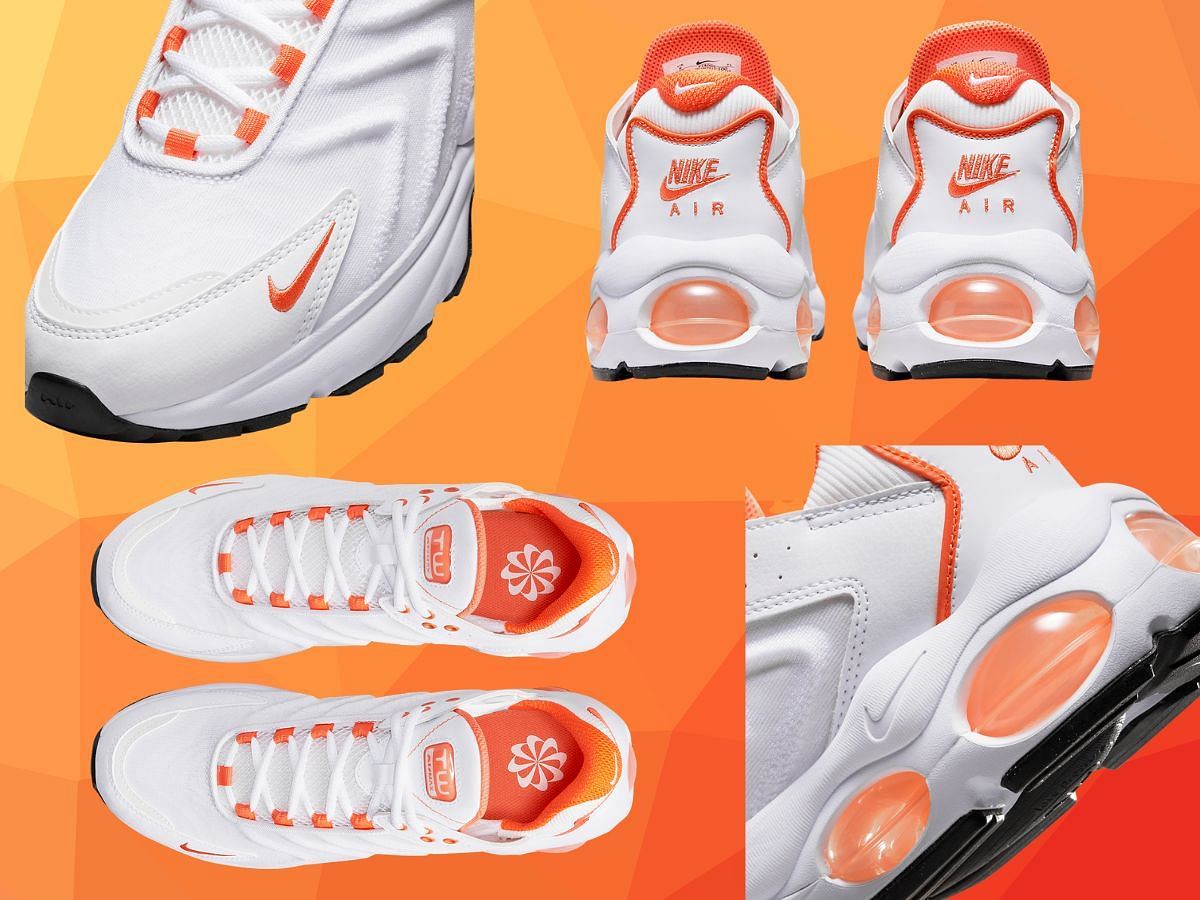 Different profiles of Air Max TW &ldquo;Citrus Orange&rdquo; sneakers (Image via Sportskeeda)