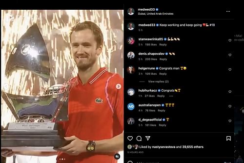 Tennis players comment on Medvedev's post