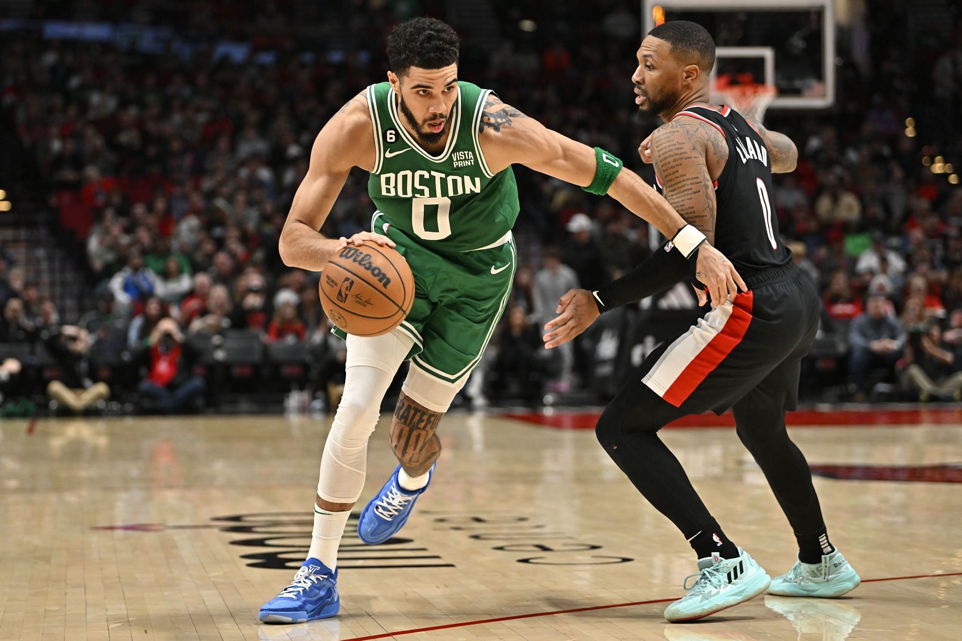 Tatum was questionable against the Portland Trail Blazers (Image via Getty Images)