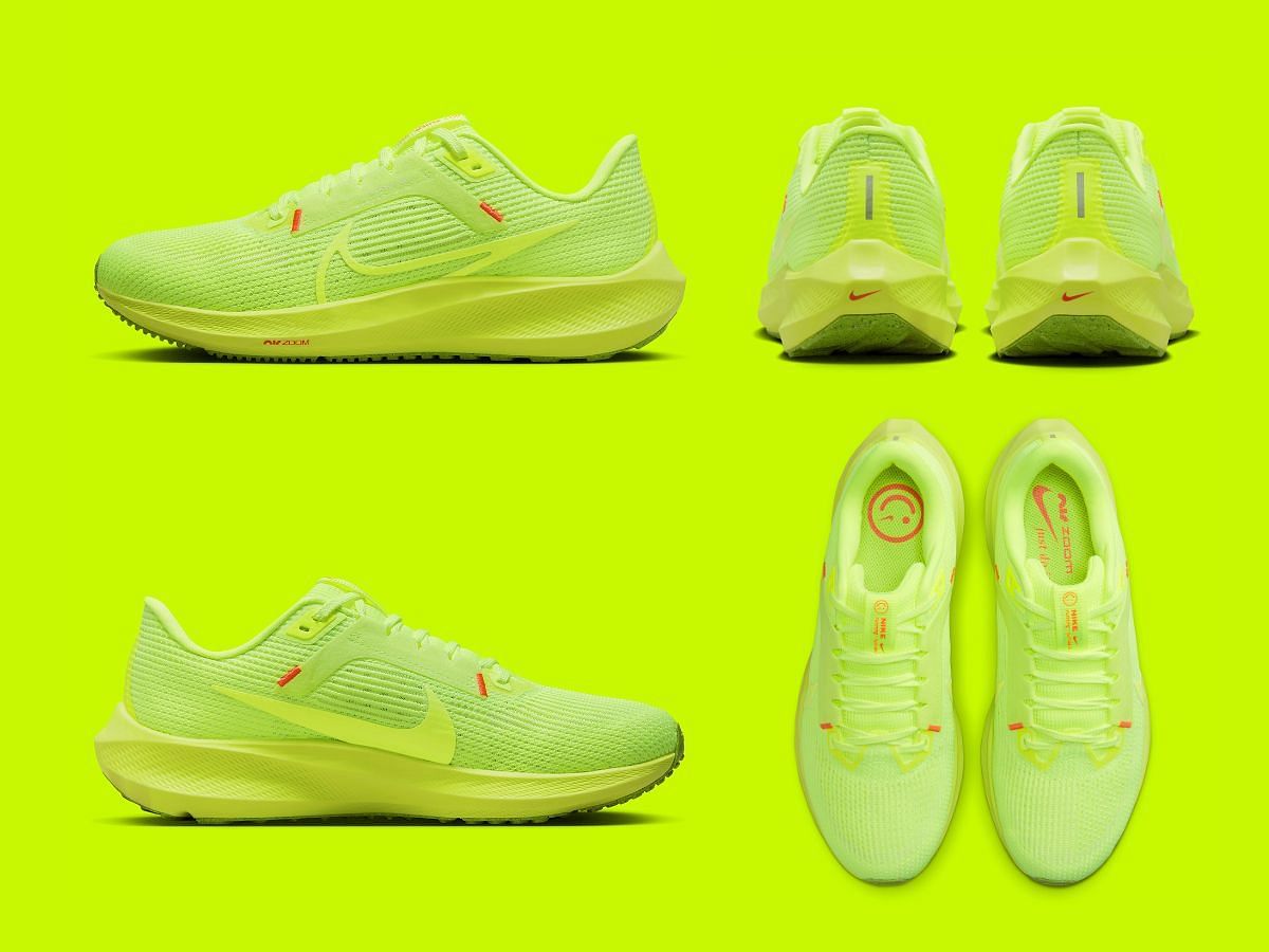 The upcoming Nike Zoom Pegasus 40 &quot;Grinch&quot; sneakers will be released exclusively in women&#039;s sizes (Image via Sportskeeda)