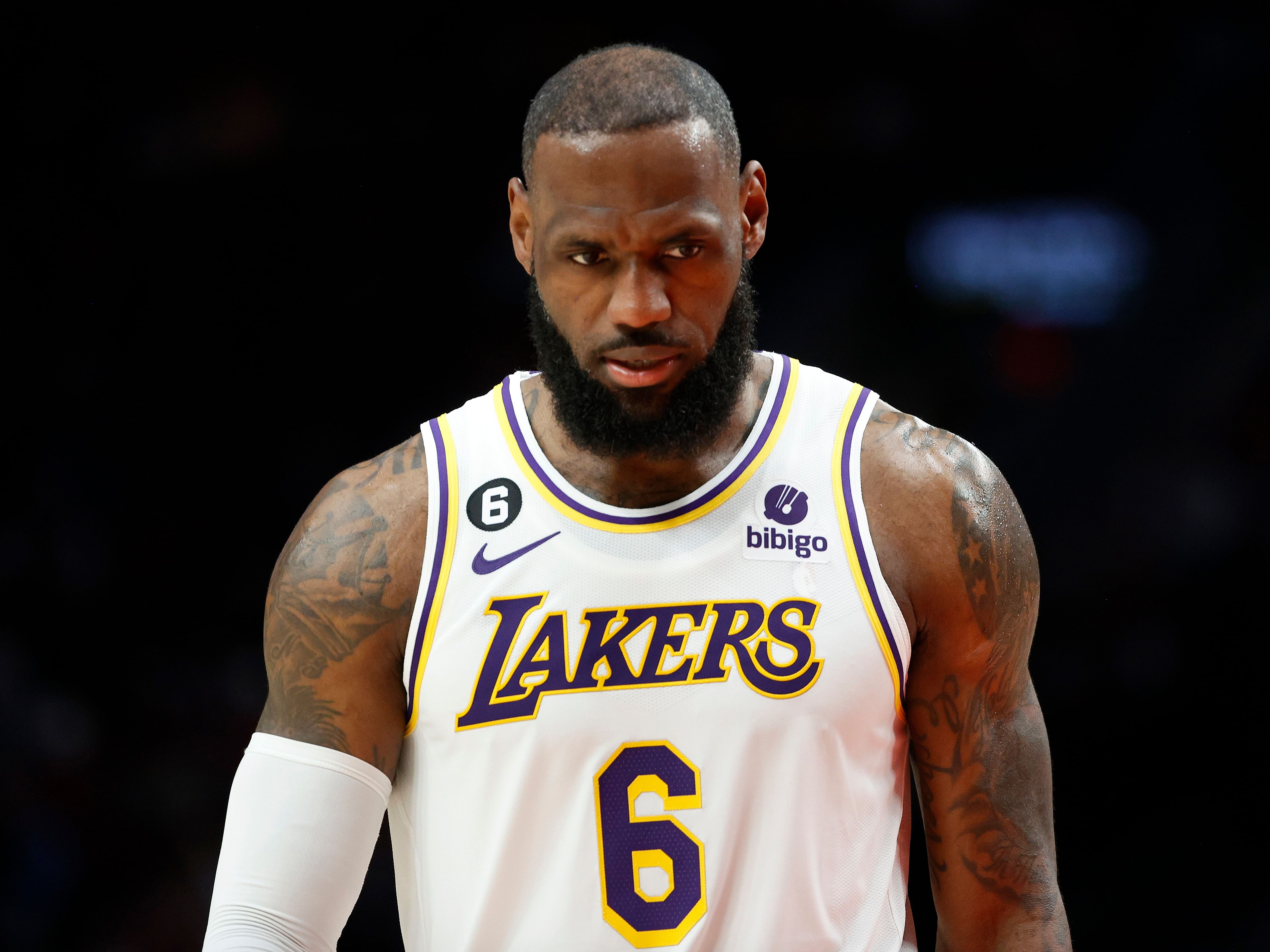 LeBron James of the LA Lakers during an NBA game.