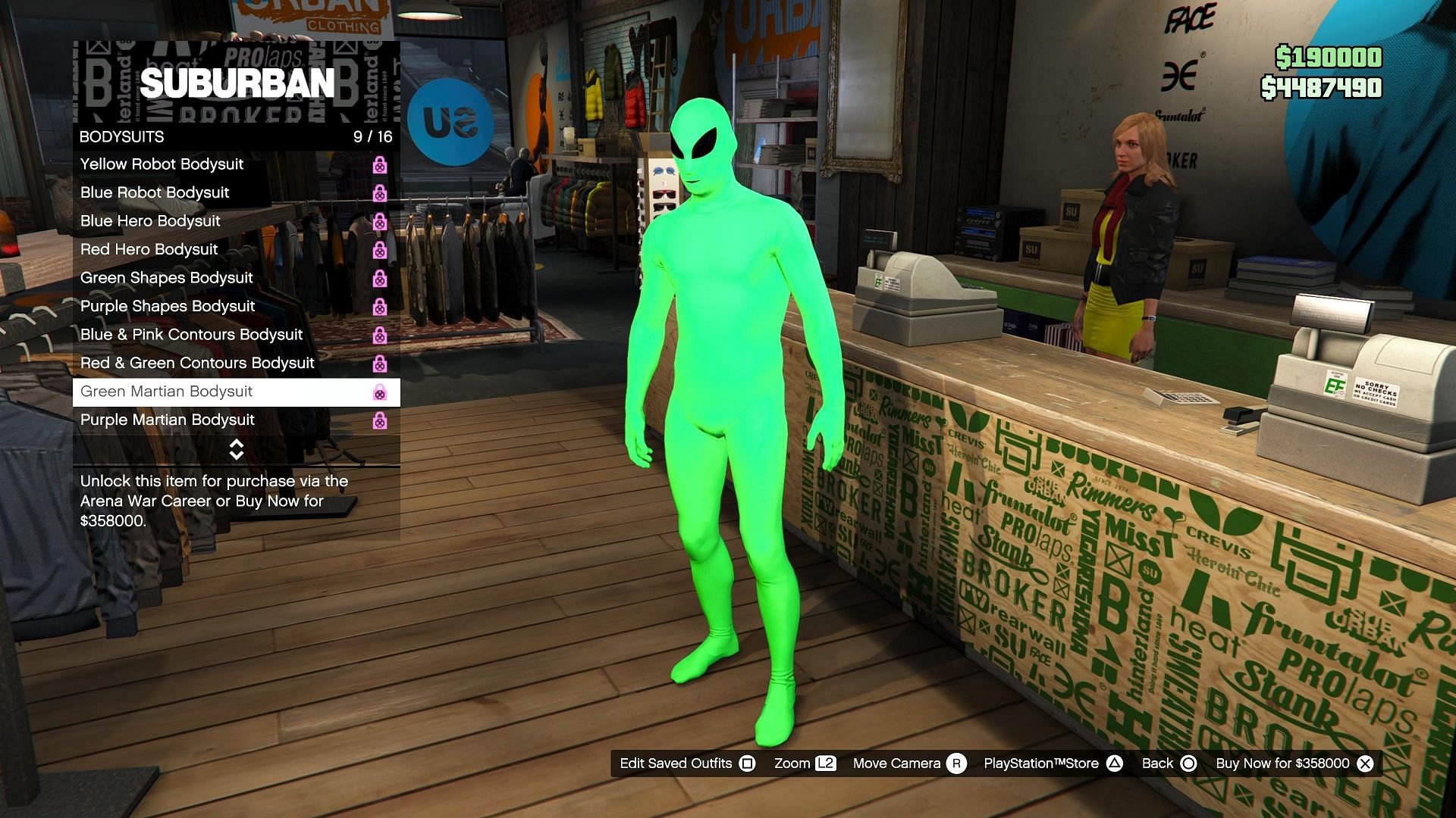 The green alien suit is called the Green Martian Bodysuit (Image via Rockstar Games)