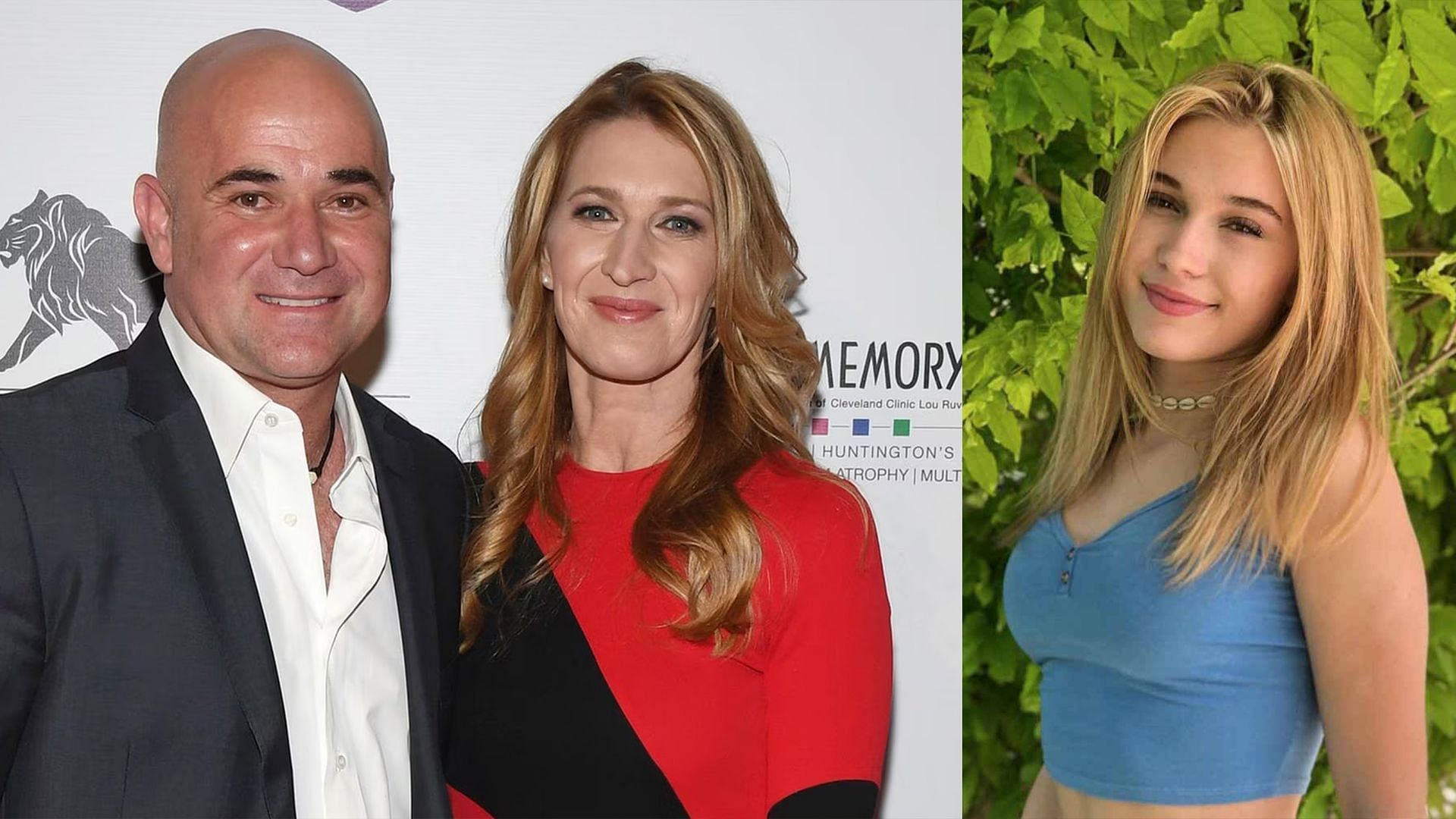 Andre Agassi, Steffi Graf and their daughter Jaz