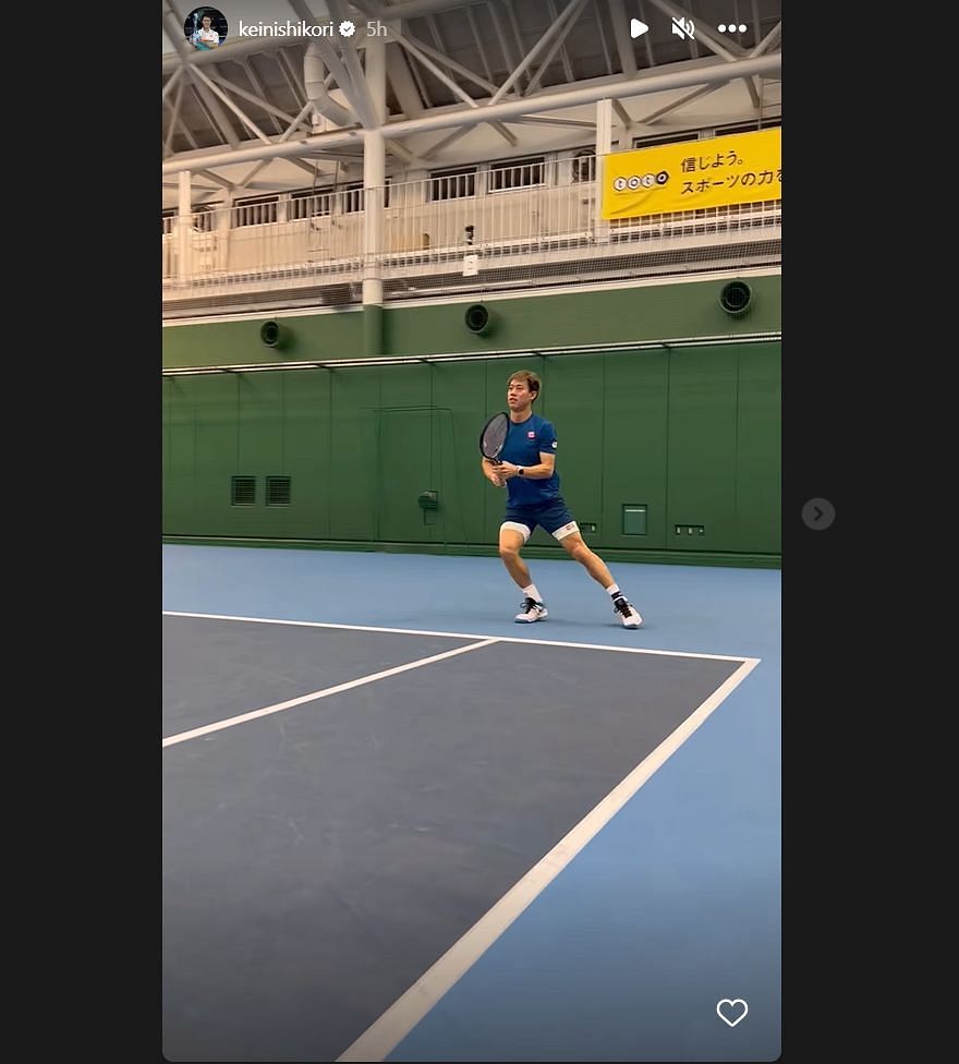 Kei Nishikori trains ahead of the claycourt season (via Instagram).