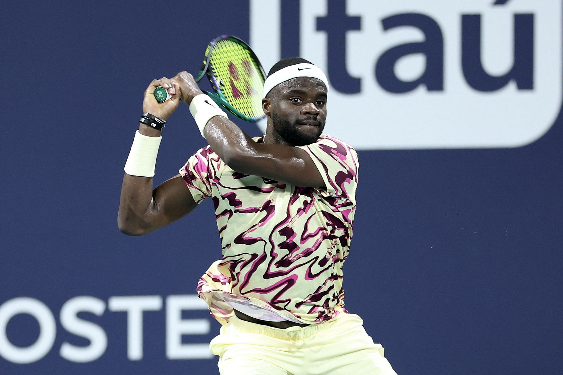 Frances Tiafoe competes during the 2023 Miami Open.