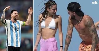 Lionel Messi spotted at Rodrigo De Paul’s girlfriend’s crazy birthday party where guests were thrown into pool