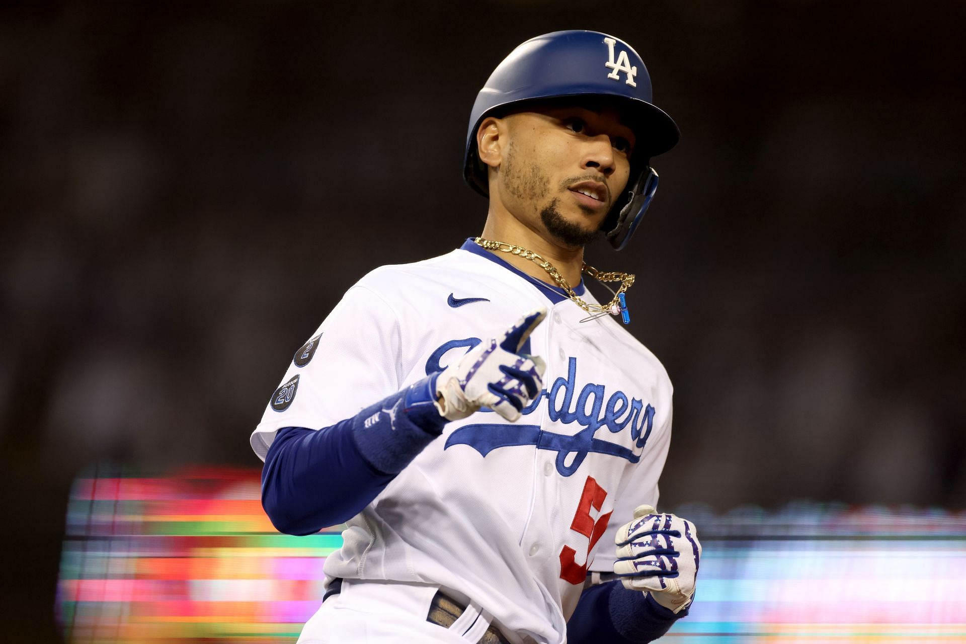 Dodgers' Mookie Betts is happy playing the infield, with