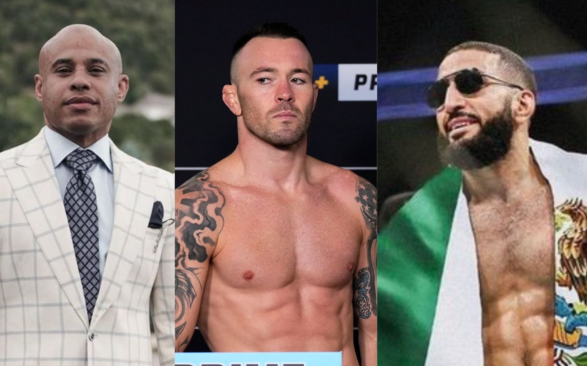 Ali Abdelaziz [Left] Colby Covington [Center] Bella Muhammad [Right] [Images courtesy: @aliabdelaziz and @bullyb170 (Instagram) @MMAFighting (Twitter)]