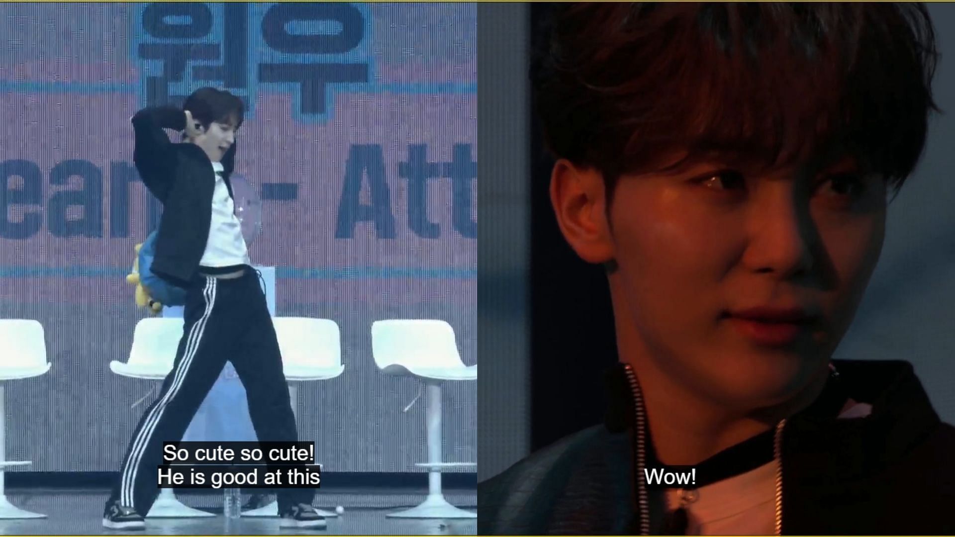 WONWOO performing Attention and SEUNGKWAN performing The Eve (Images via PLEDIS Entertainment)