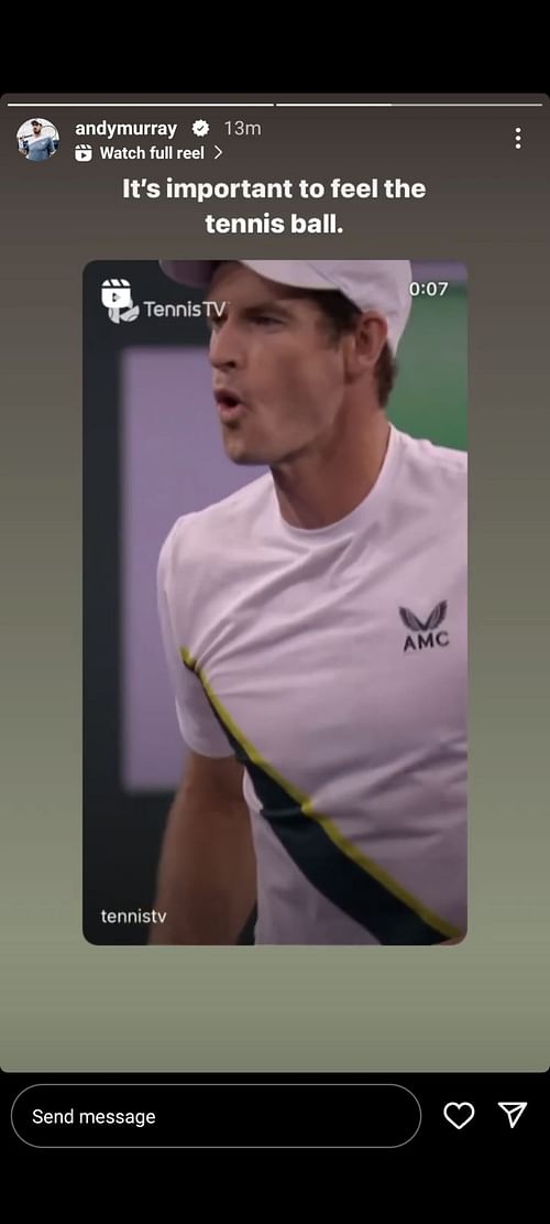 Andy Murray's Instagram story