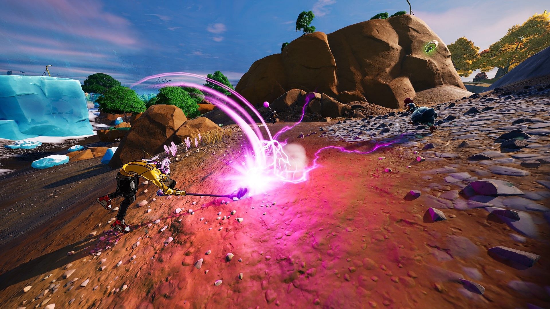 In the hands of an expert, the Shockwave Hammer can be used to achieve a solo &#039;squad-wipe&#039; (Image via Epic Games/Fortnite)