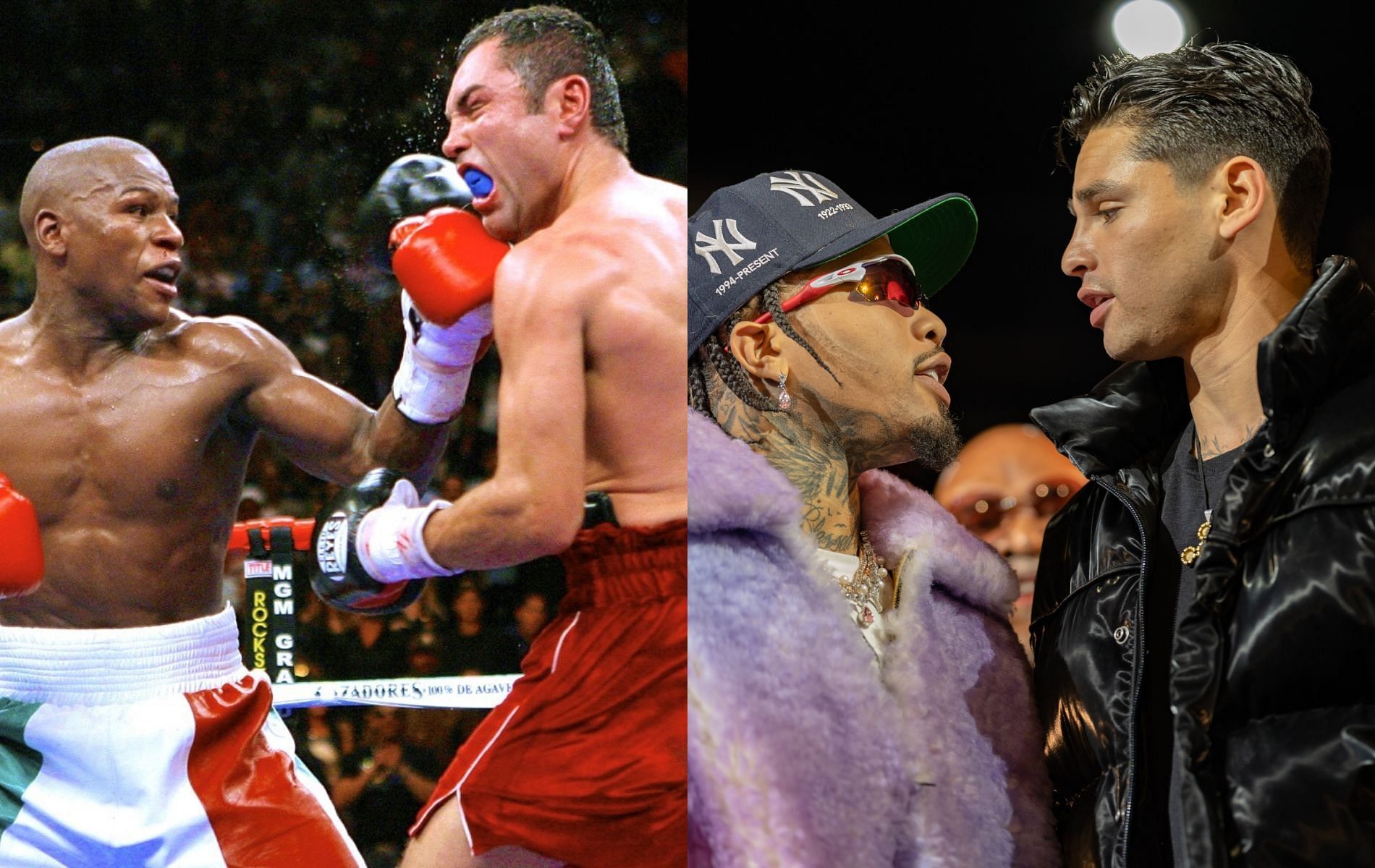 Oscar De La Hoya with Ryan Garcia (left) and Gervonta Davis (right)