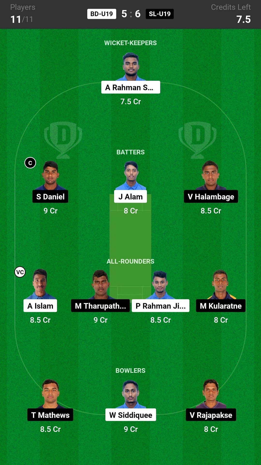 BD-U19 Vs SL-U19 Dream11 Prediction: Fantasy Cricket Tips, Today's ...