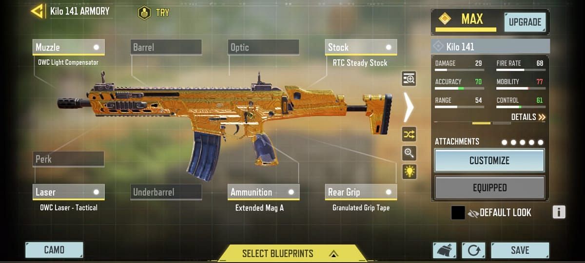 Most suitable Gunsmith loadout for Kilo 141 in Call of Duty Mobile (Image via Activision)