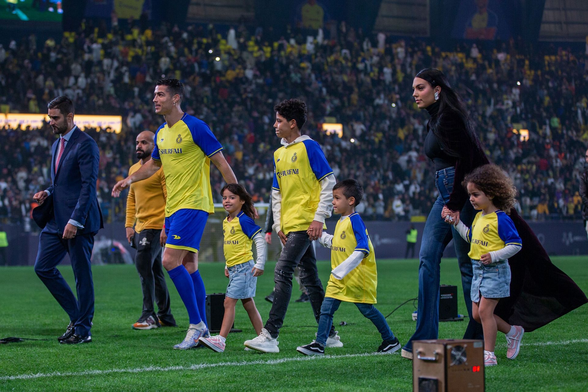 Cristiano Ronaldo and his family were given a brilliant welcome ceremony.