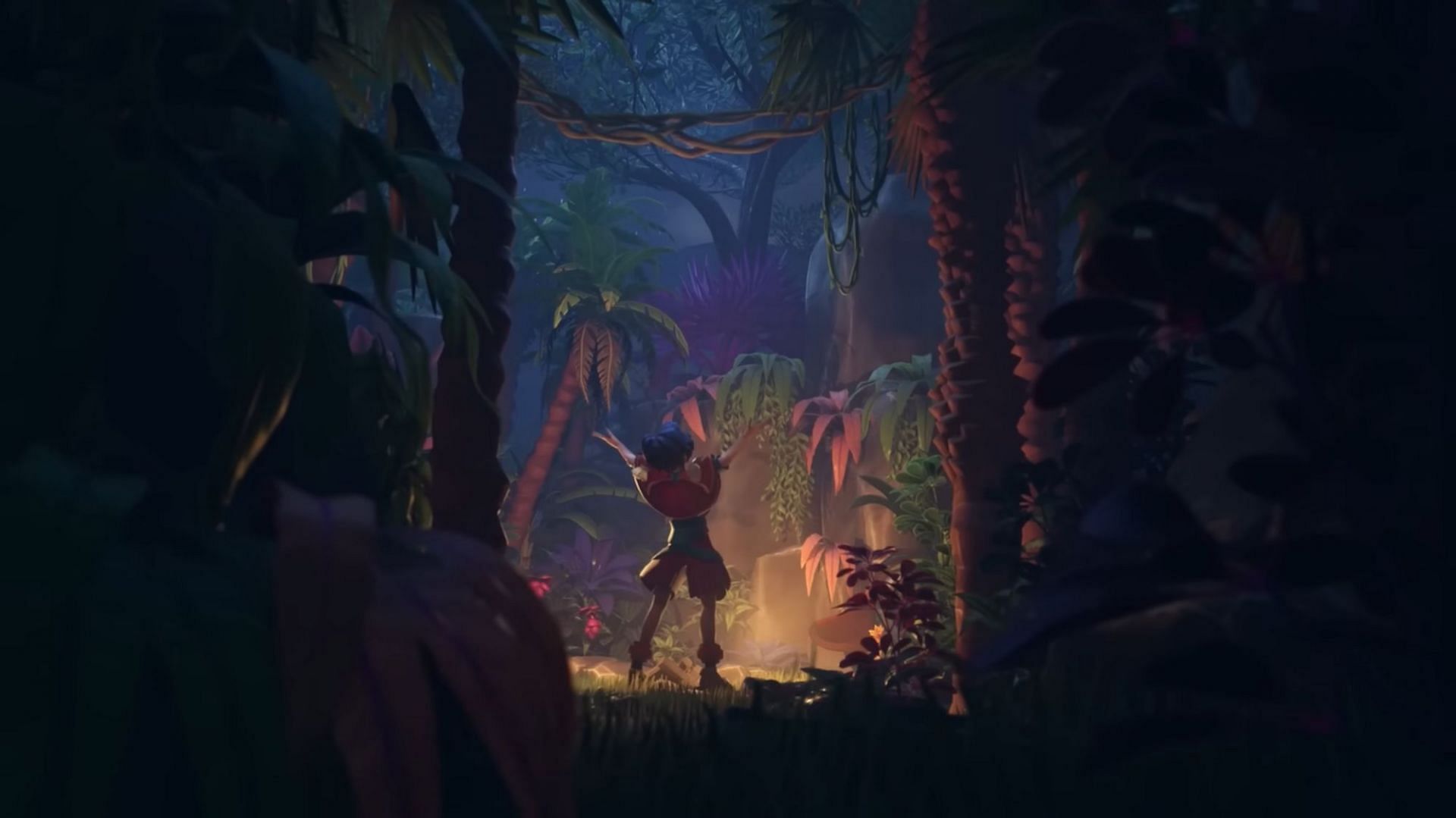 Milio resting by a camp on the way to his Ixtal journey (Screengrab via League of Legends&#039; Milio Champion Trailer)